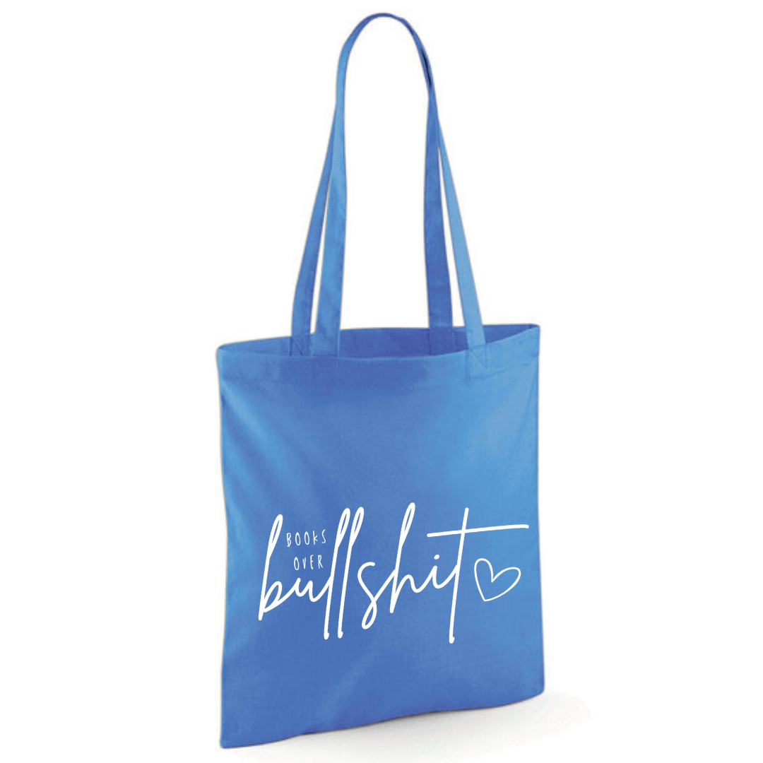 "Books over Bullshit" Handscript Cotton Tote Shopper - lots of colours