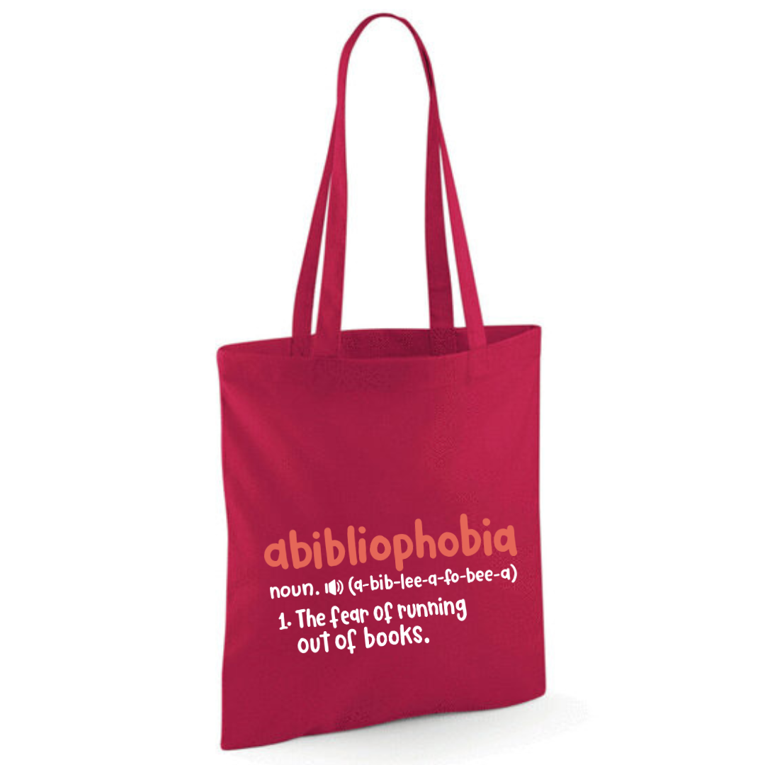 "Abibliophobia" Cotton Tote Shopper - lots of colours