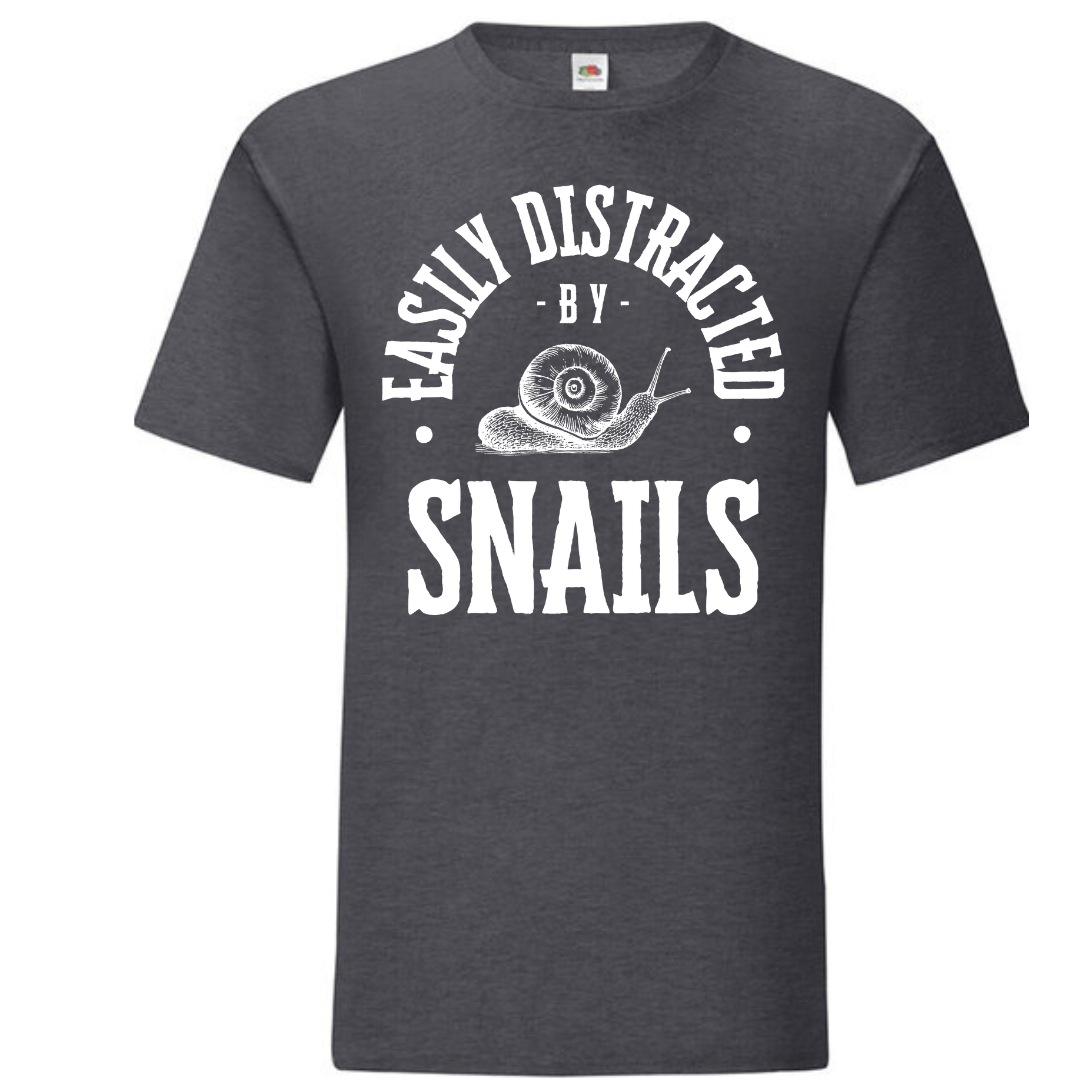 "Easily Distracted by Snails" Standard Tee - lots of colours!