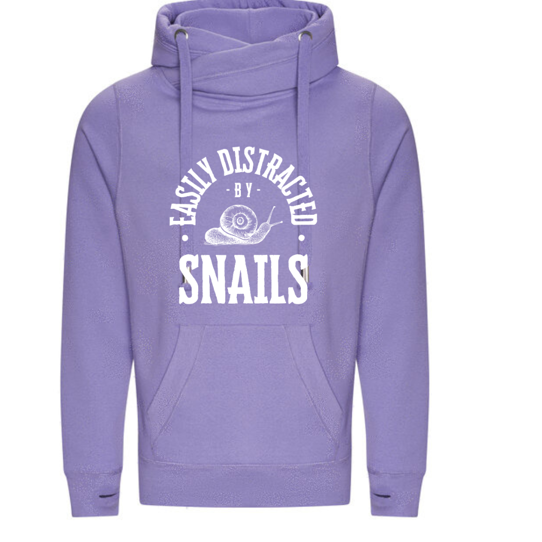 "Easily Distracted by Snails" Deluxe Hoody - lots of colours