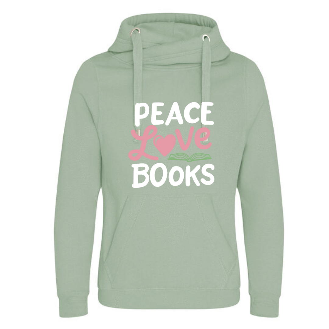 "Peace Love Books" Deluxe Hoody - lots of colours!
