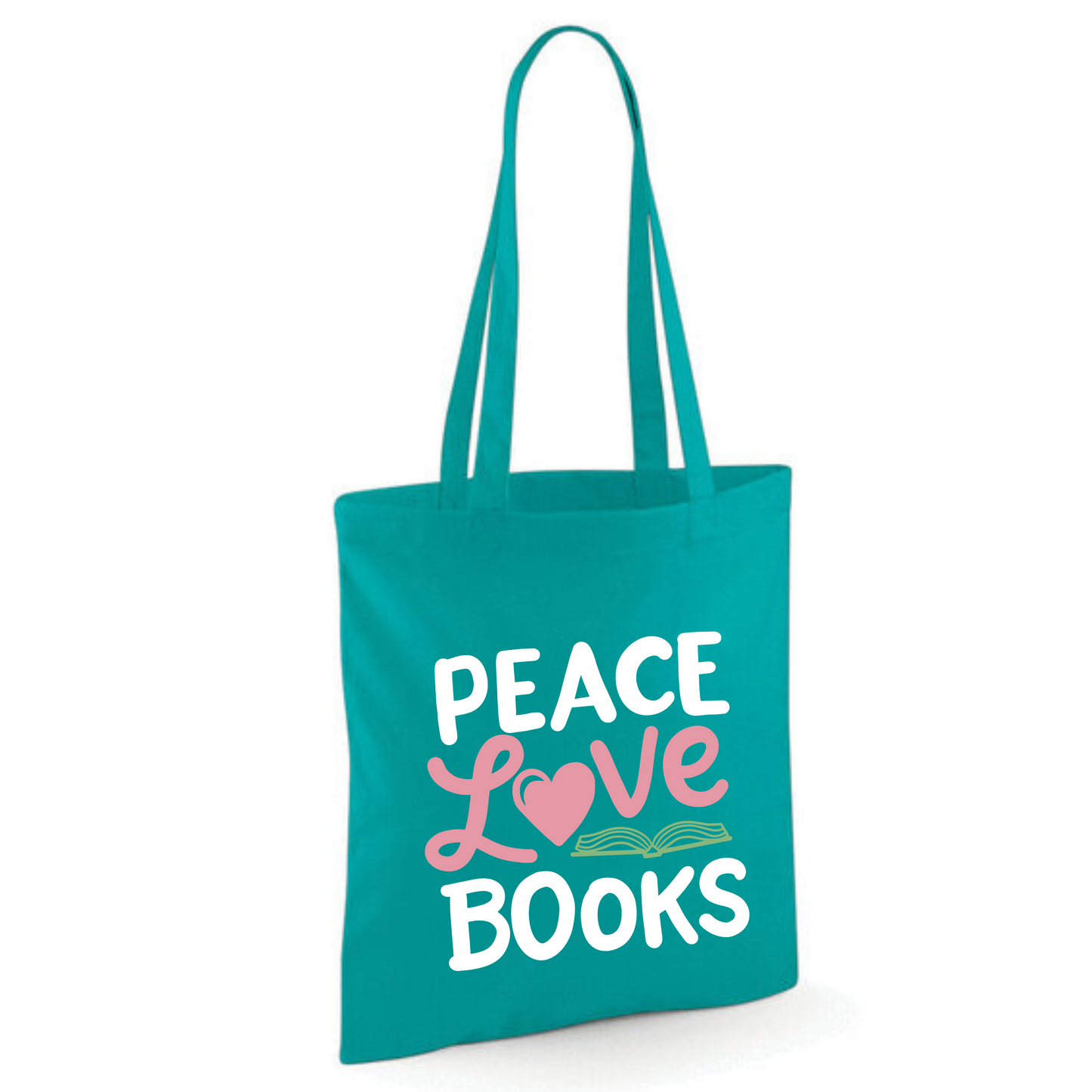 "Peace Love Books" Cotton Tote Shopper (48 colours)