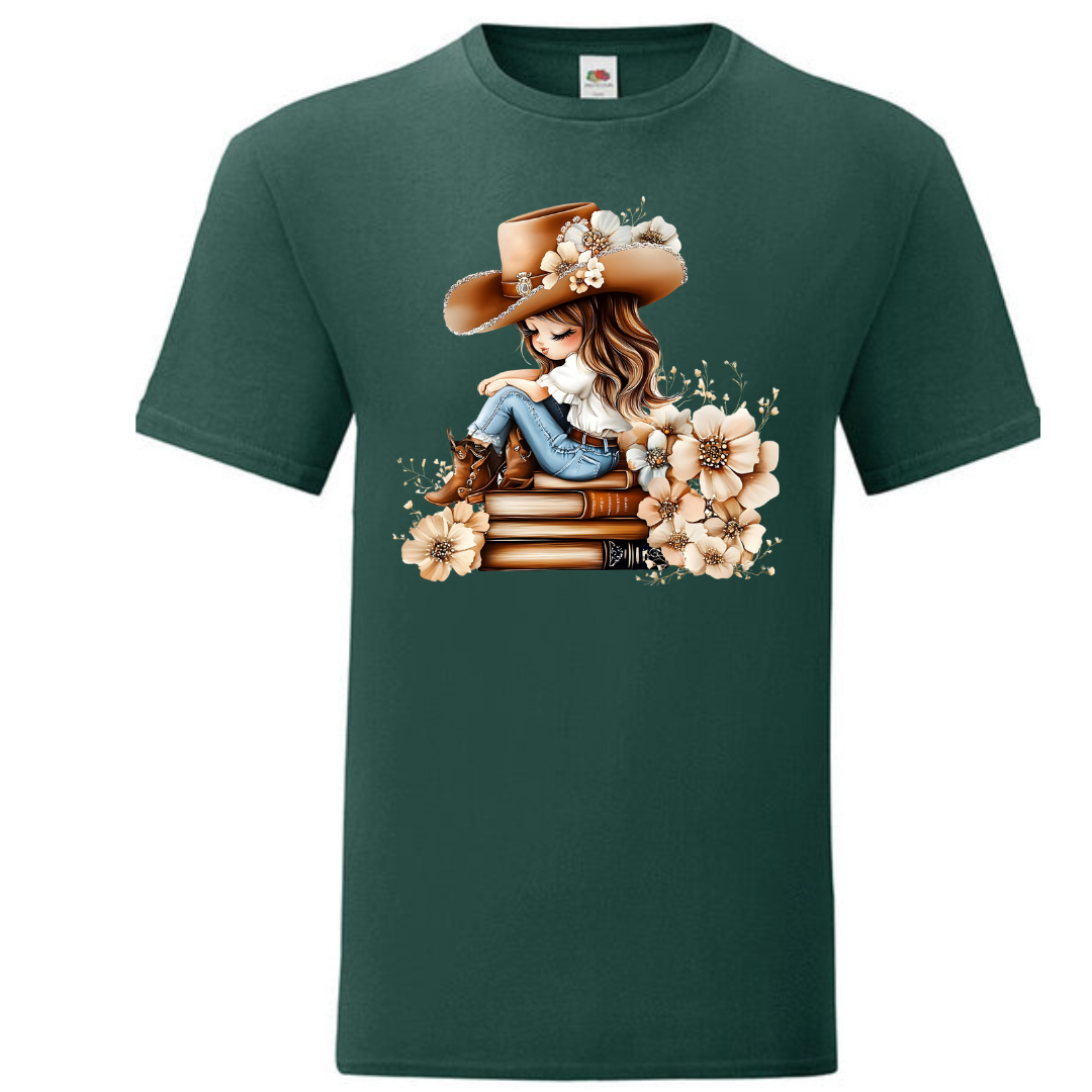 Bookish Floral Cowgirl Standard Tee - lots of colours!