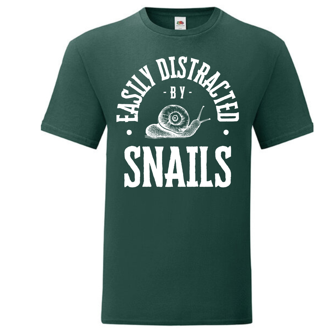 "Easily Distracted by Snails" Standard Tee - lots of colours!