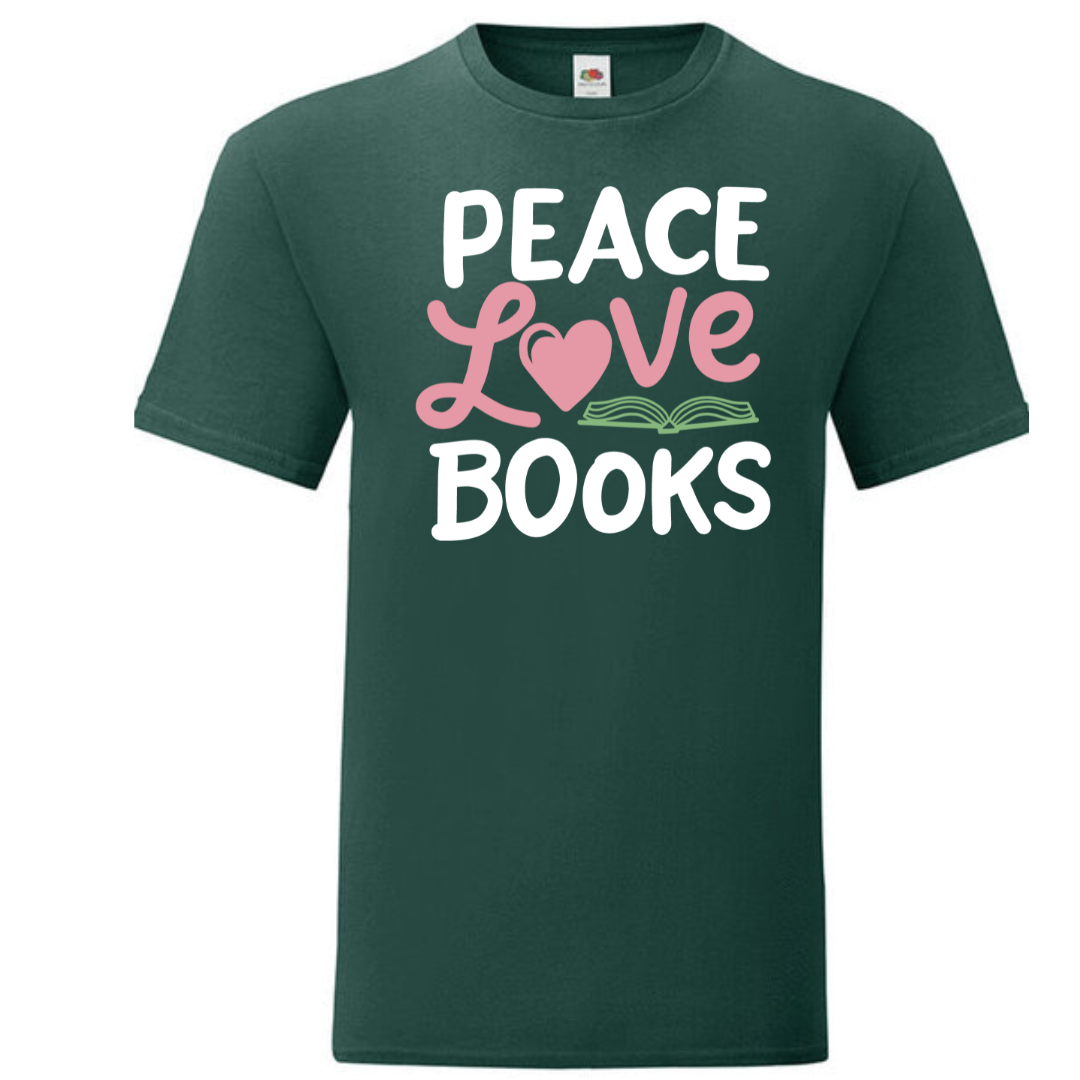 "Peace Love Books" Standard Tee - lots of colours!