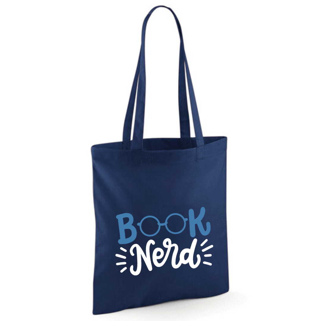 "Book Nerd" Glasses Cotton Tote Shopper - lots of colours