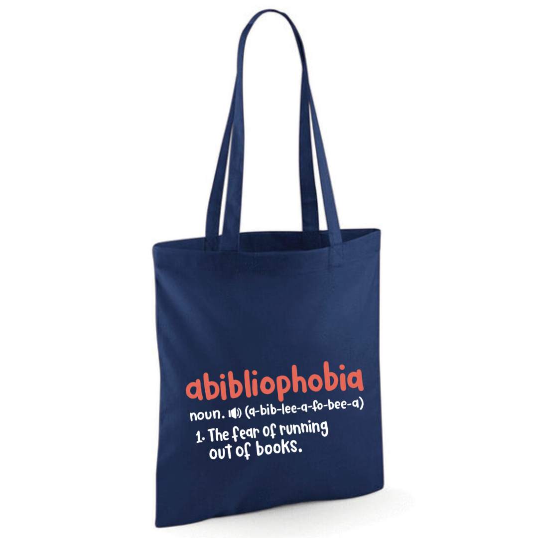 "Abibliophobia" Cotton Tote Shopper - lots of colours