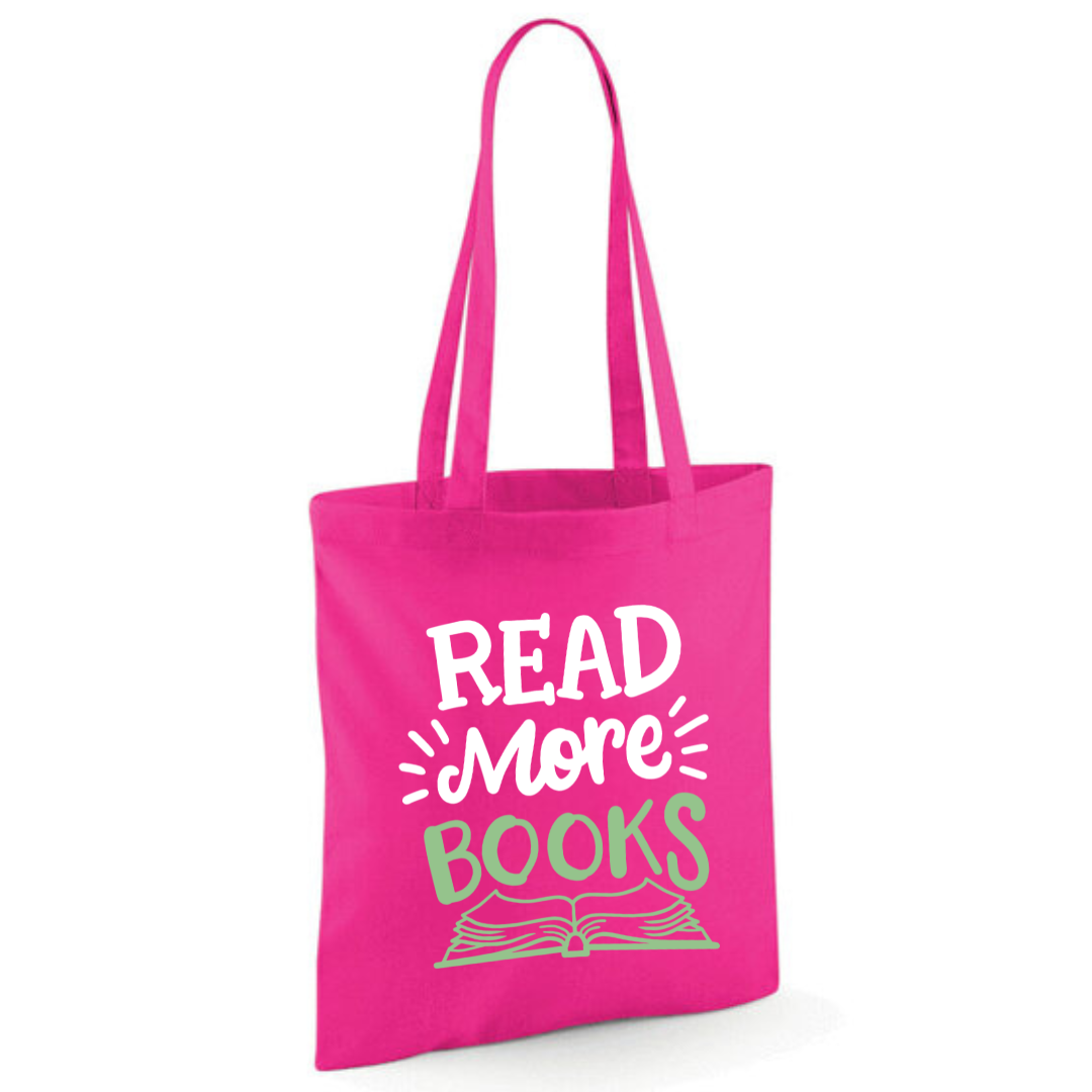 "Read More Books" Cotton Tote Shopper - lots of colours