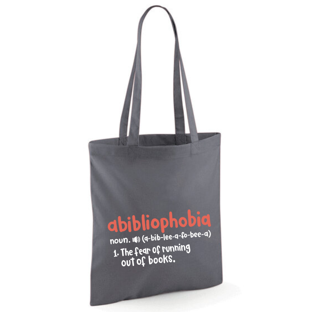 "Abibliophobia" Cotton Tote Shopper - lots of colours