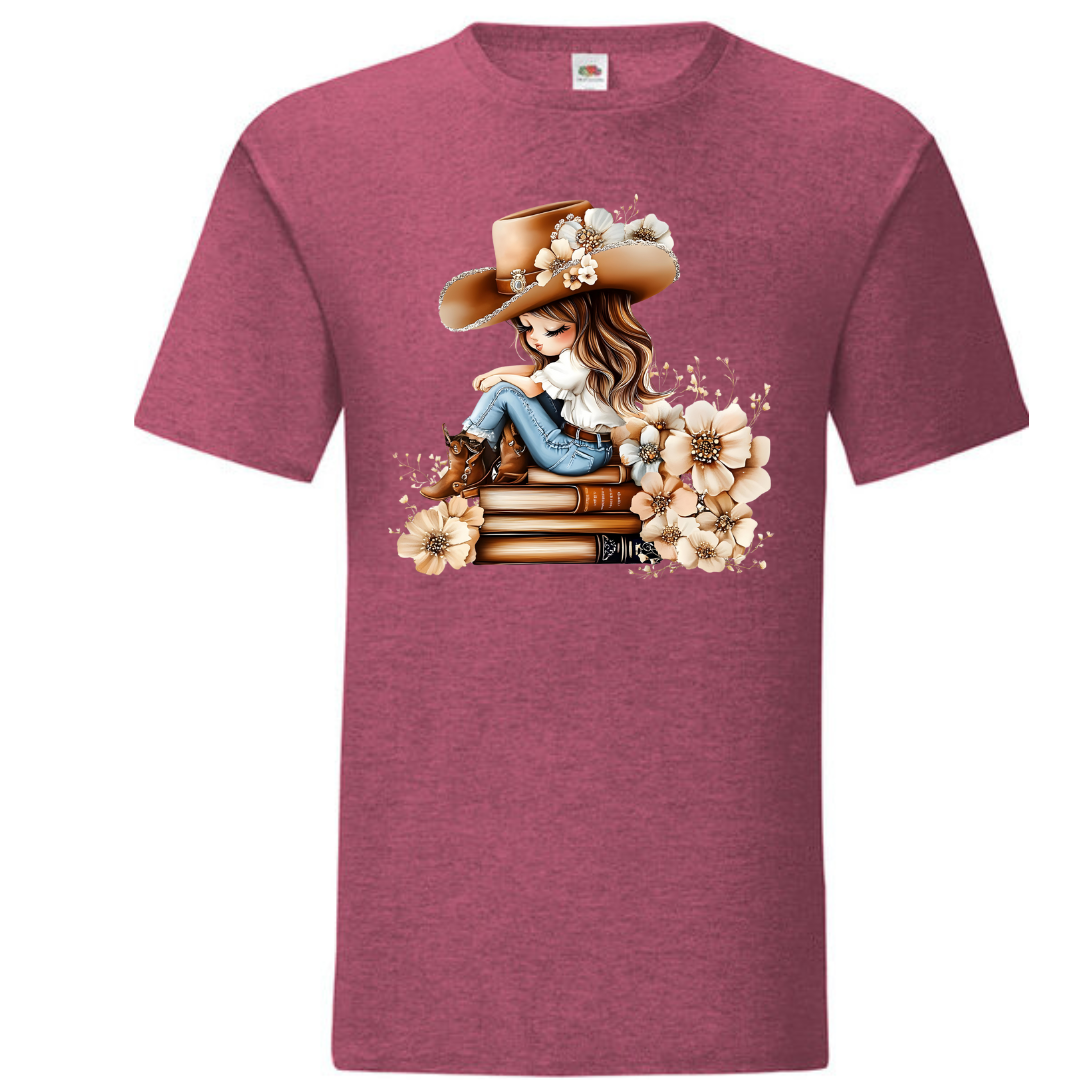 Bookish Floral Cowgirl Standard Tee - lots of colours!