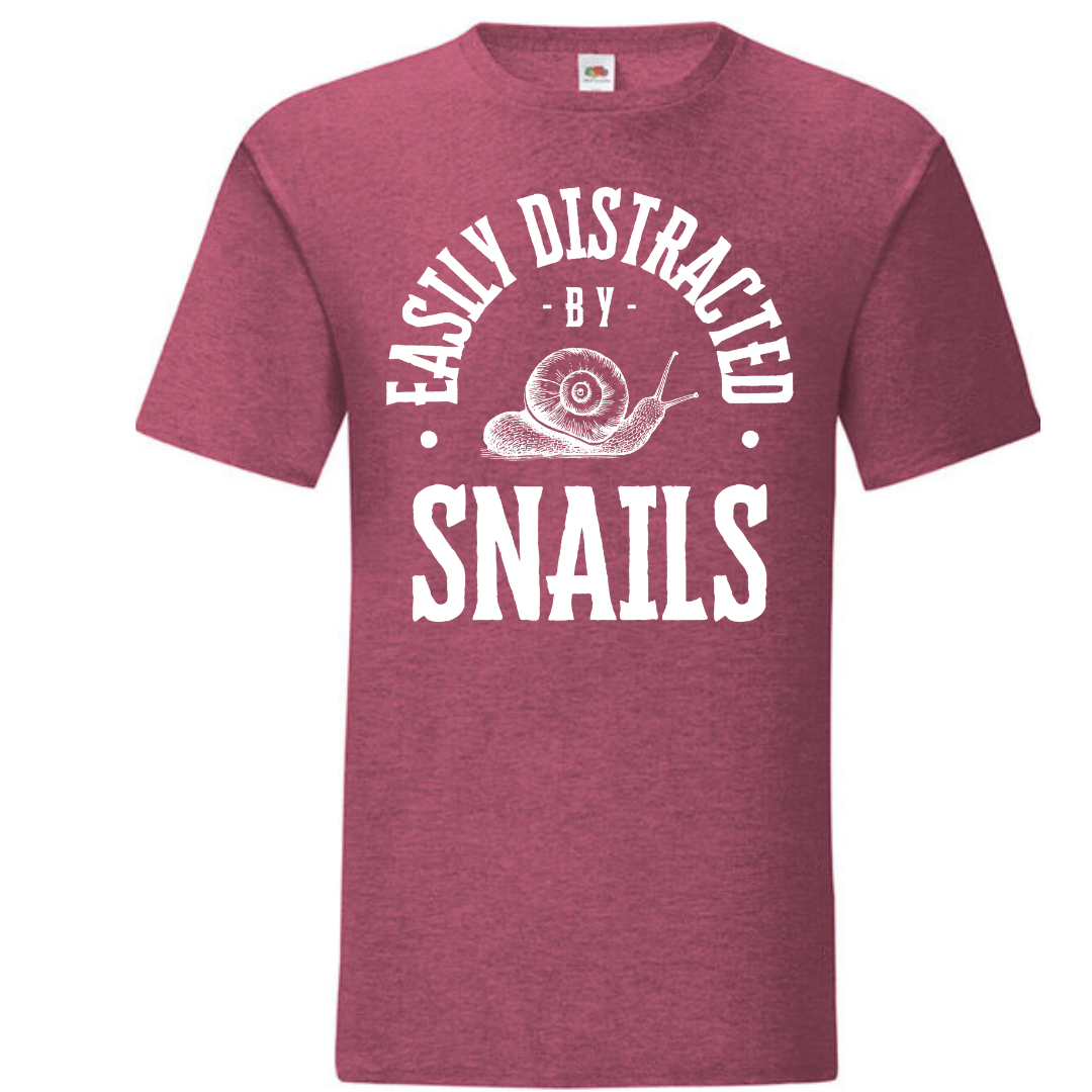 "Easily Distracted by Snails" Standard Tee - lots of colours!