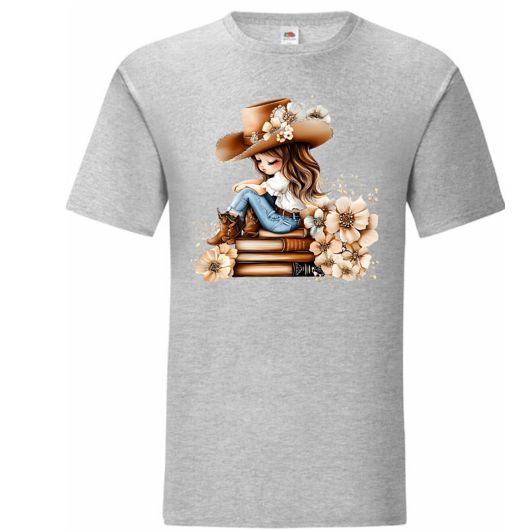 Bookish Floral Cowgirl Standard Tee - lots of colours!