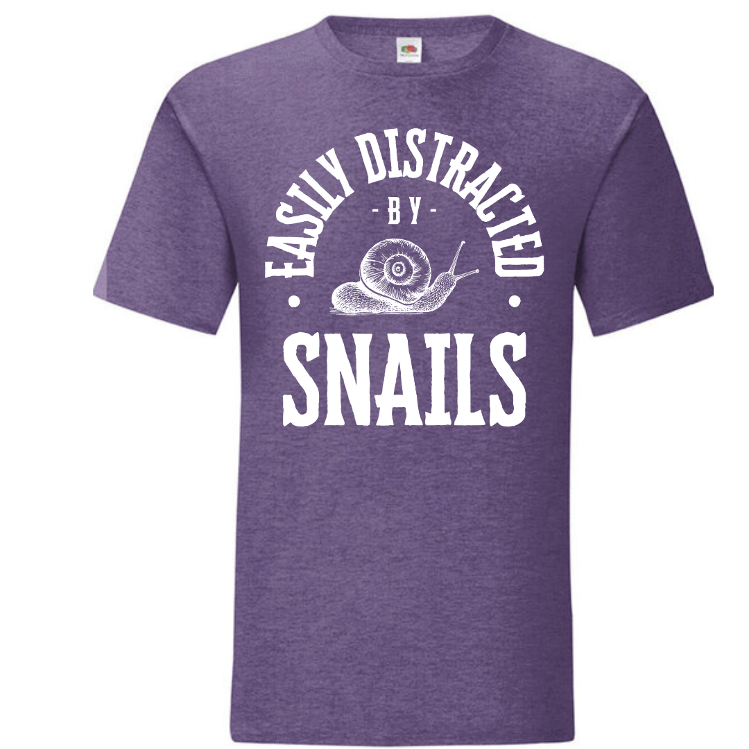 "Easily Distracted by Snails" Standard Tee - lots of colours!