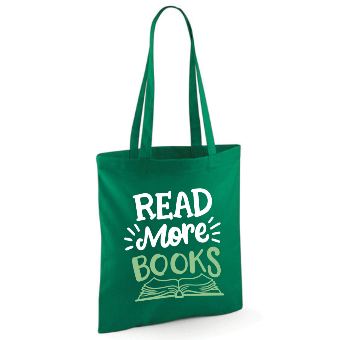 "Read More Books" Cotton Tote Shopper - lots of colours