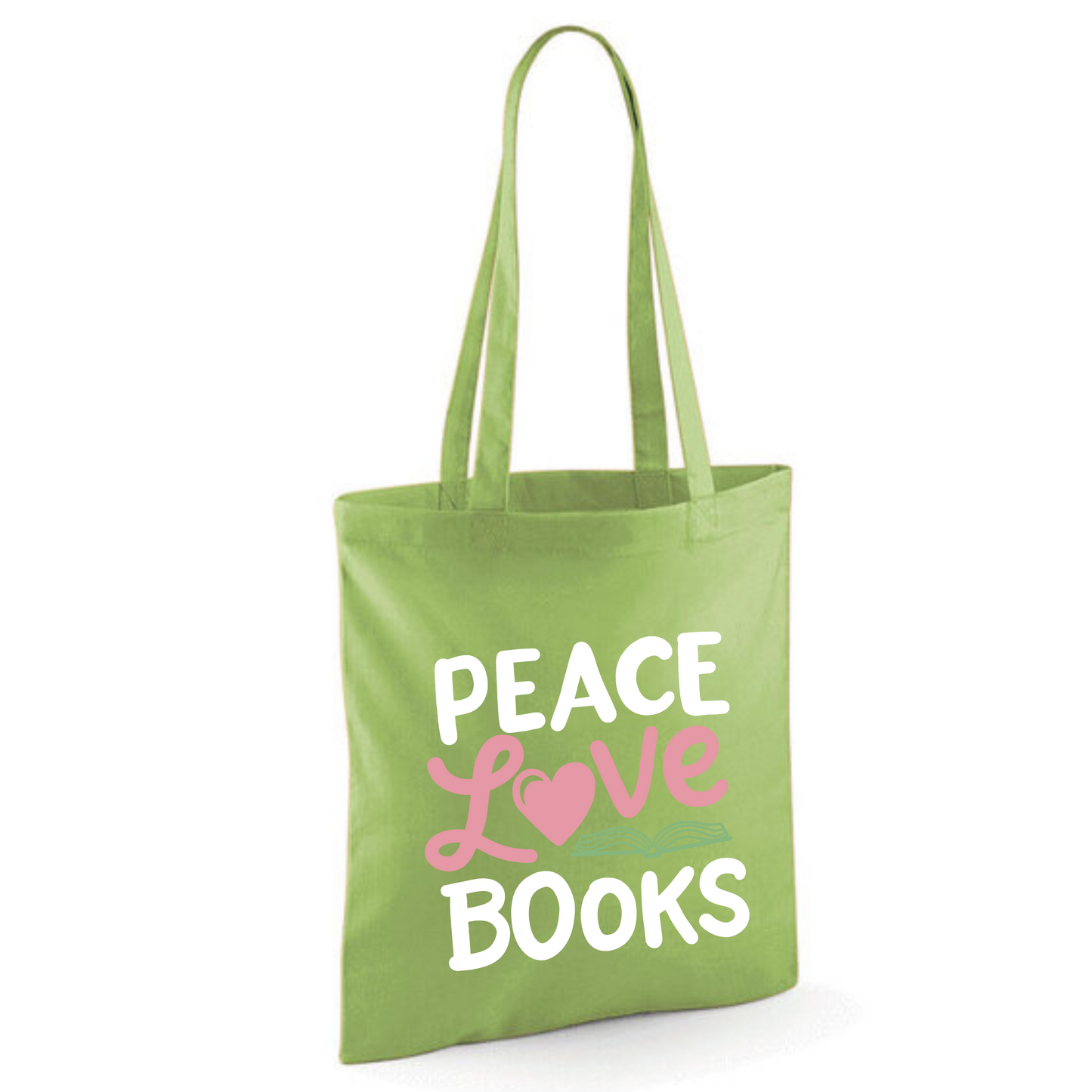 "Peace Love Books" Cotton Tote Shopper (48 colours)
