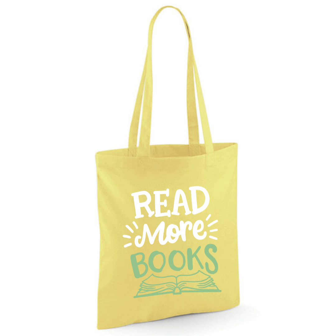 "Read More Books" Cotton Tote Shopper - lots of colours