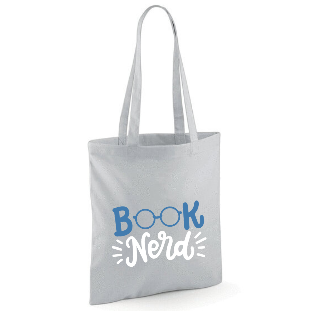 "Book Nerd" Glasses Cotton Tote Shopper - lots of colours