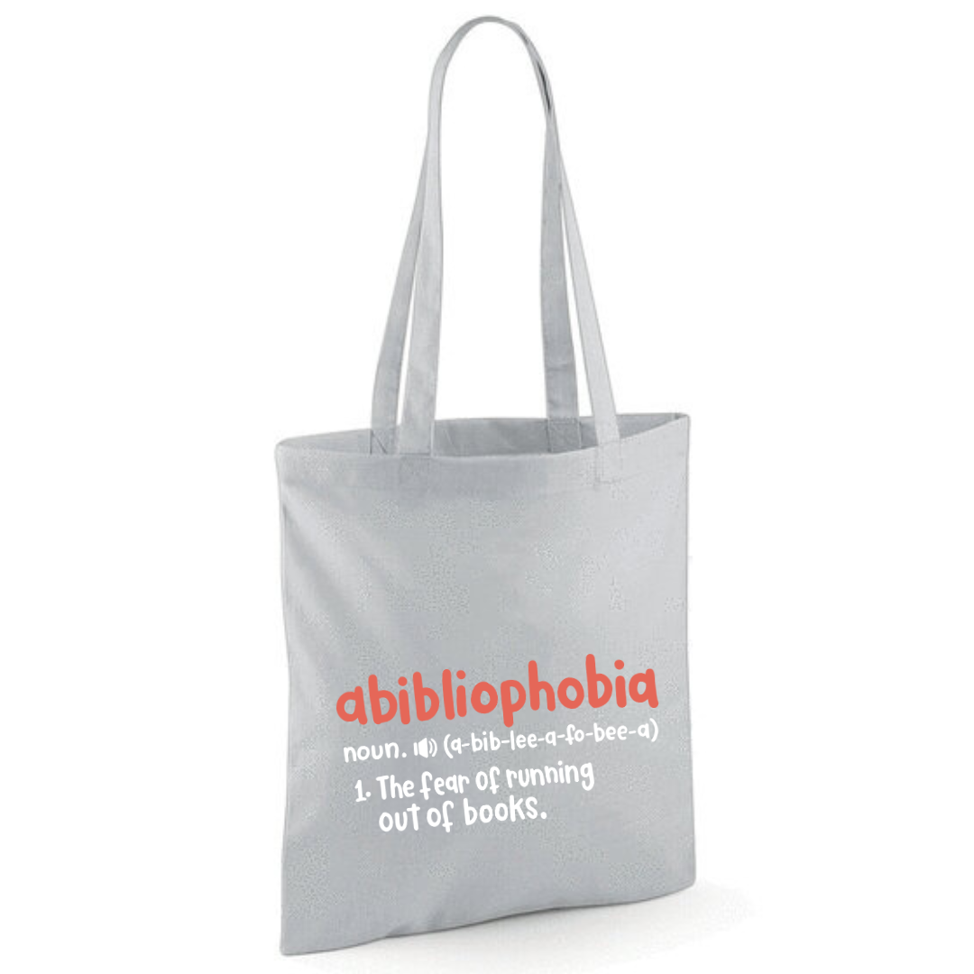 "Abibliophobia" Cotton Tote Shopper - lots of colours
