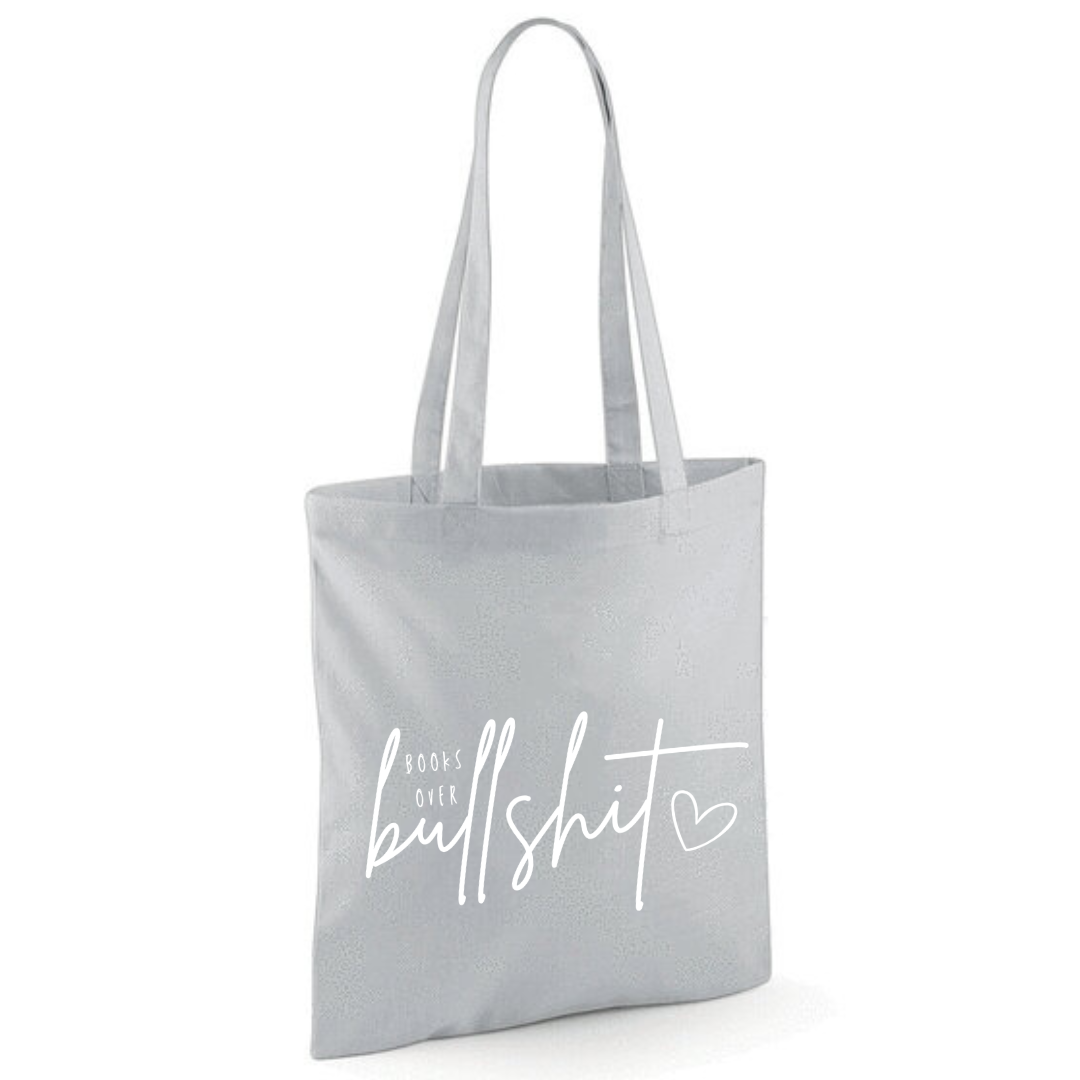 "Books over Bullshit" Handscript Cotton Tote Shopper - lots of colours