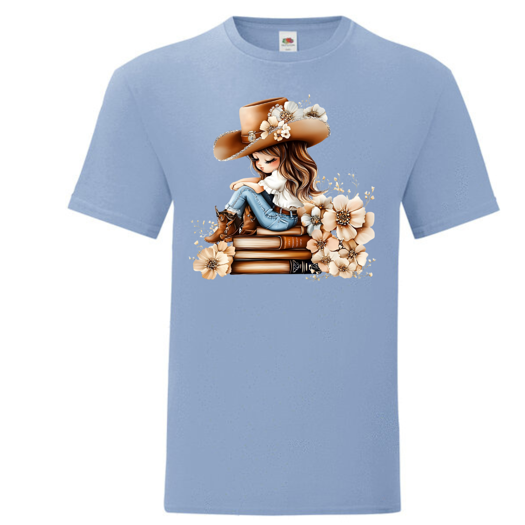 Bookish Floral Cowgirl Standard Tee - lots of colours!