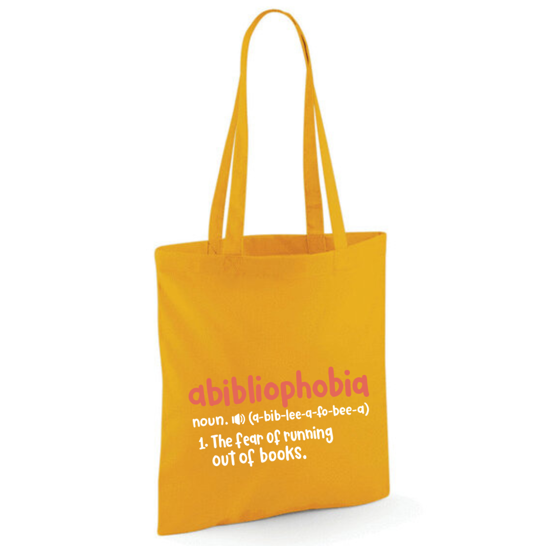 "Abibliophobia" Cotton Tote Shopper - lots of colours