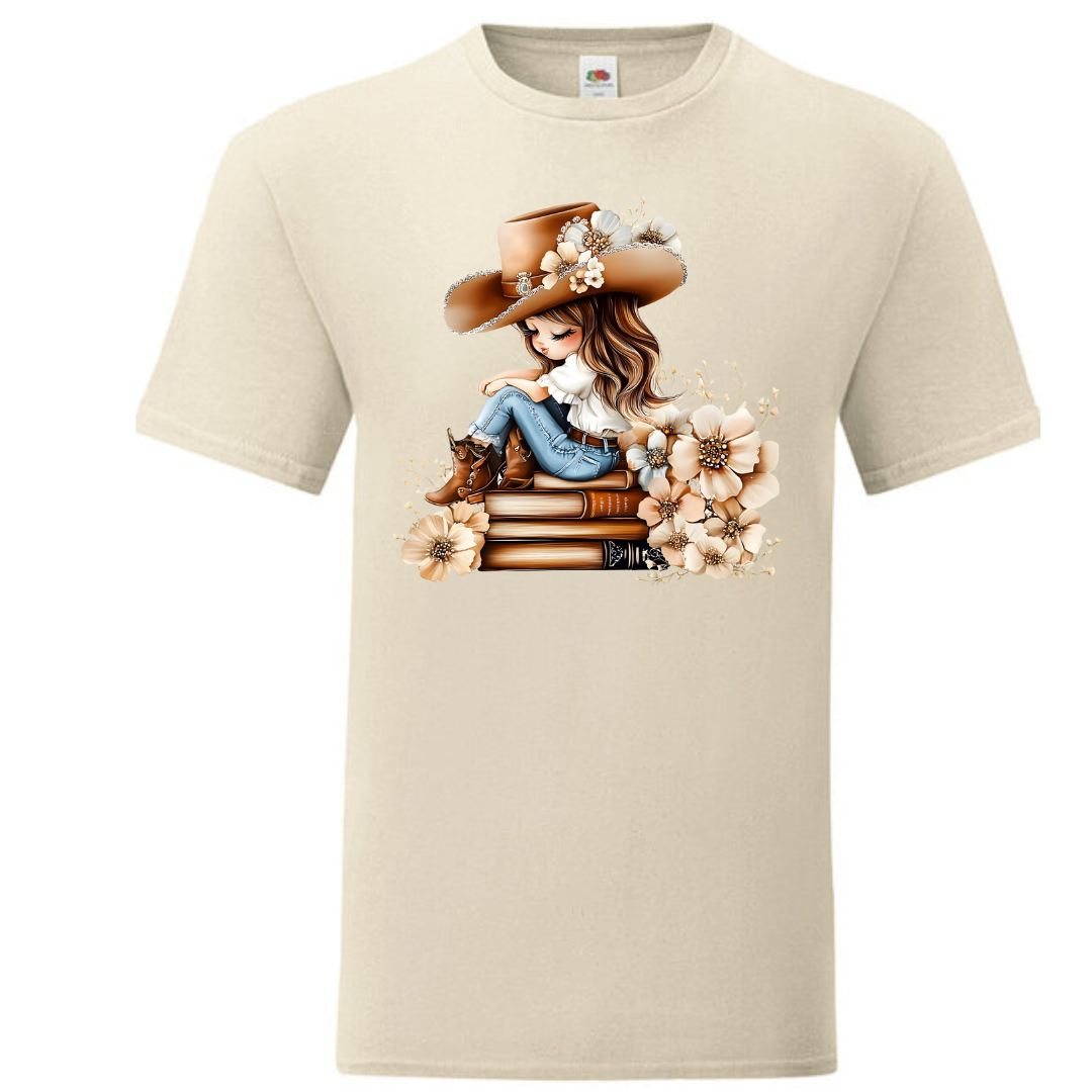 Bookish Floral Cowgirl Standard Tee - lots of colours!