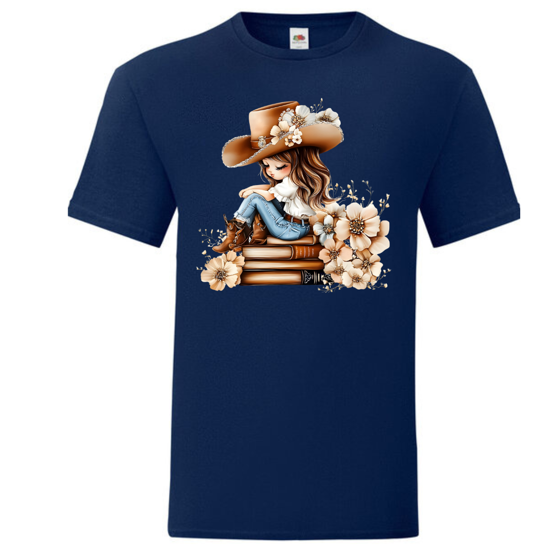 Bookish Floral Cowgirl Standard Tee - lots of colours!
