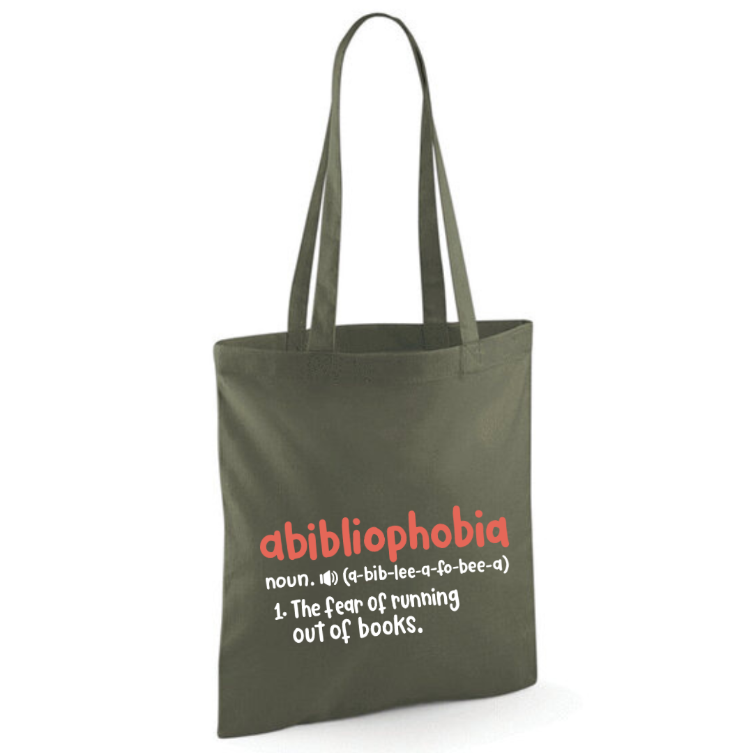 "Abibliophobia" Cotton Tote Shopper - lots of colours