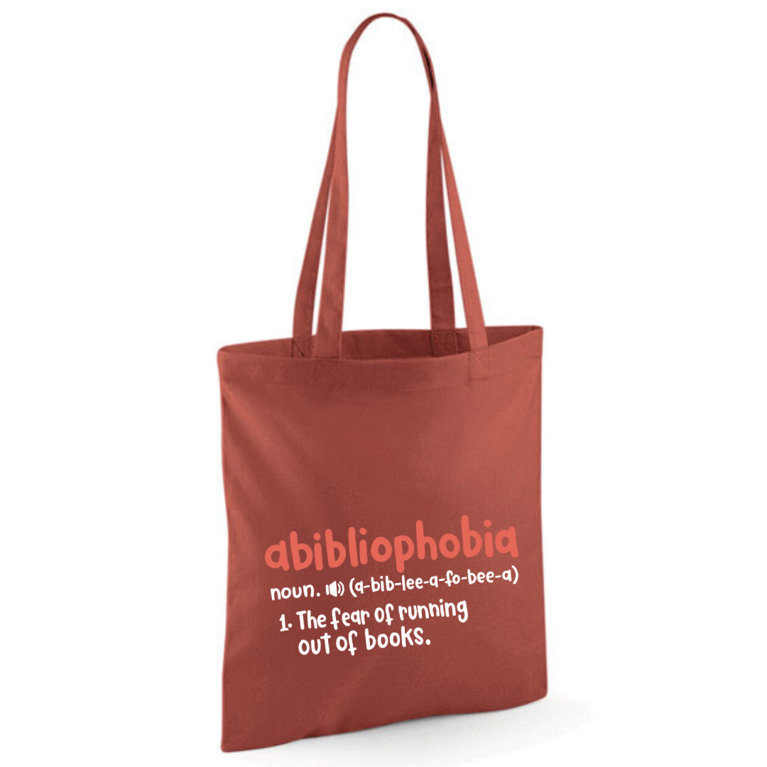 "Abibliophobia" Cotton Tote Shopper - lots of colours
