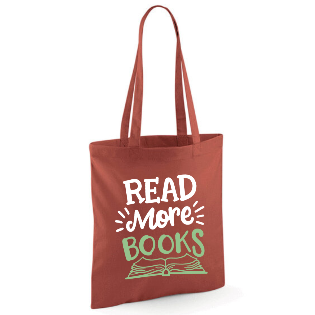 "Read More Books" Cotton Tote Shopper - lots of colours