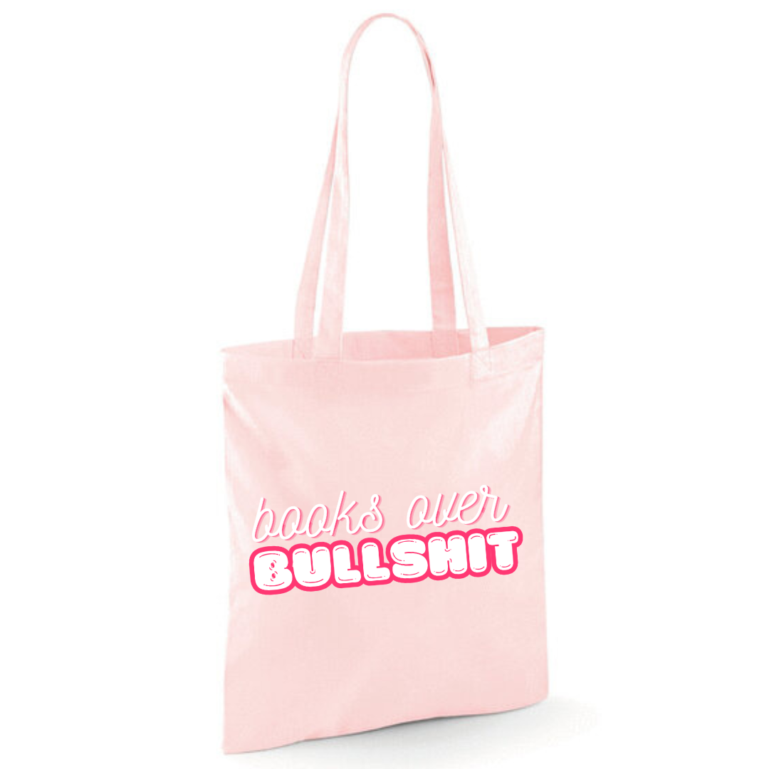 "Books over Bullshit" Bubble Cotton Tote Shopper - lots of colours