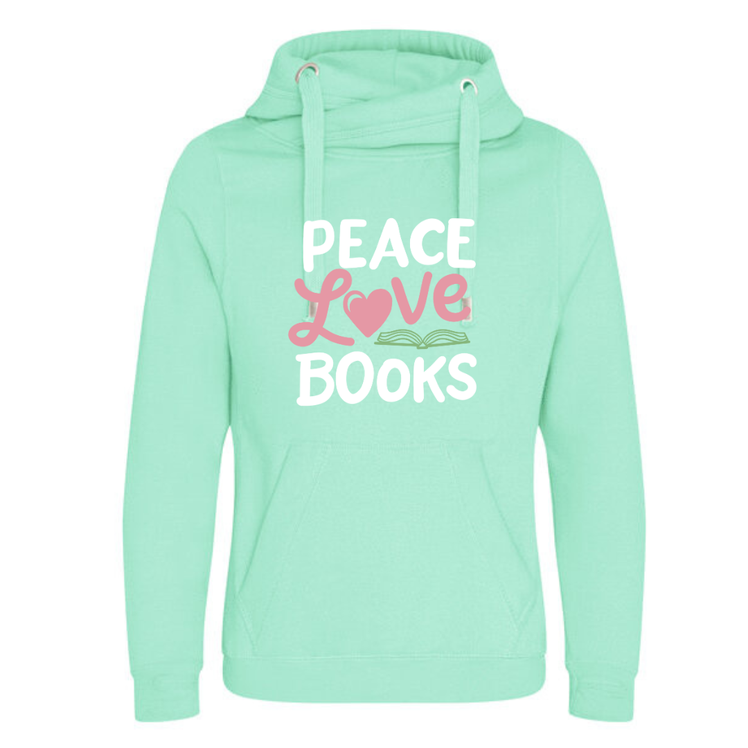 "Peace Love Books" Deluxe Hoody - lots of colours!