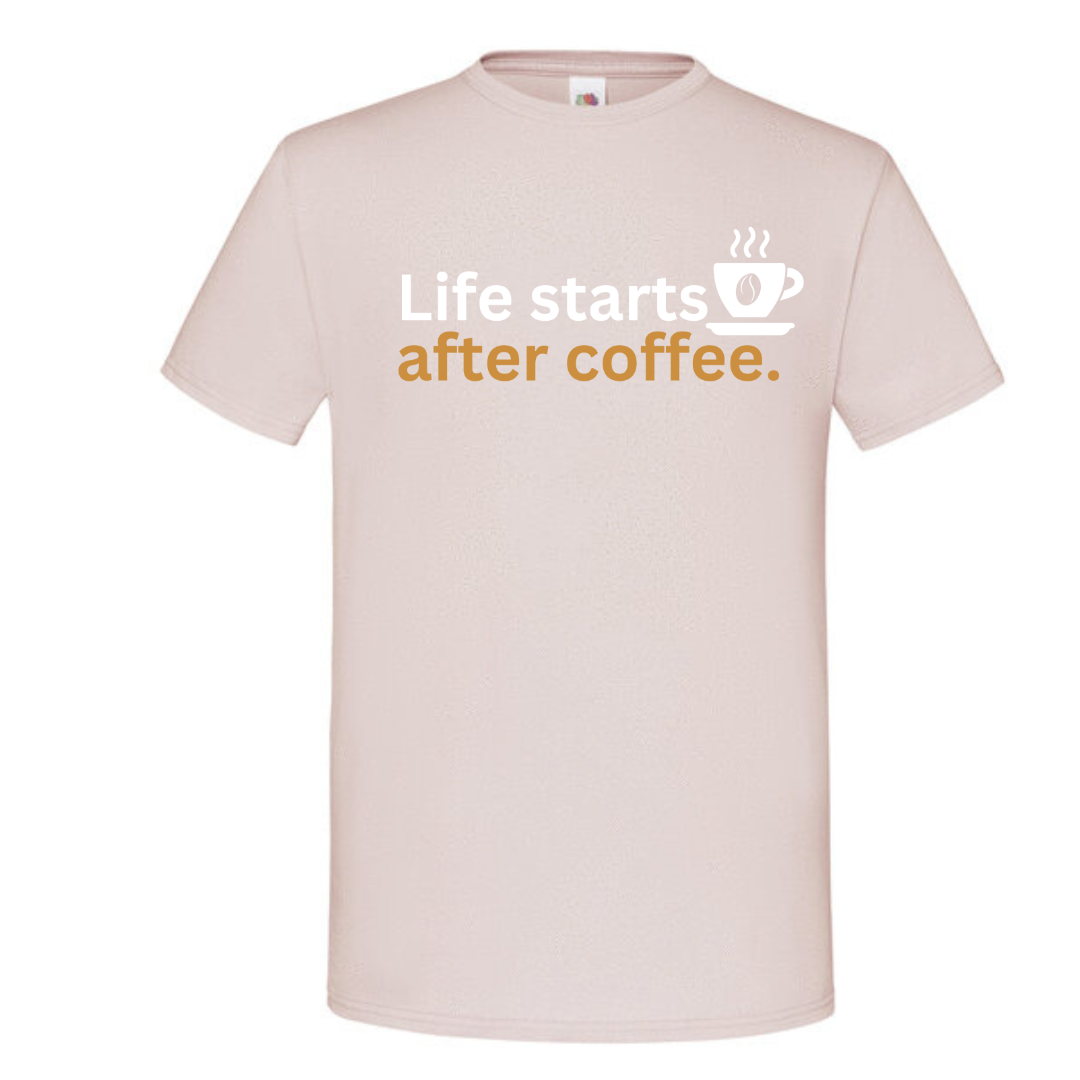 "Life Starts After Coffee" Standard Tee - lots of colours!
