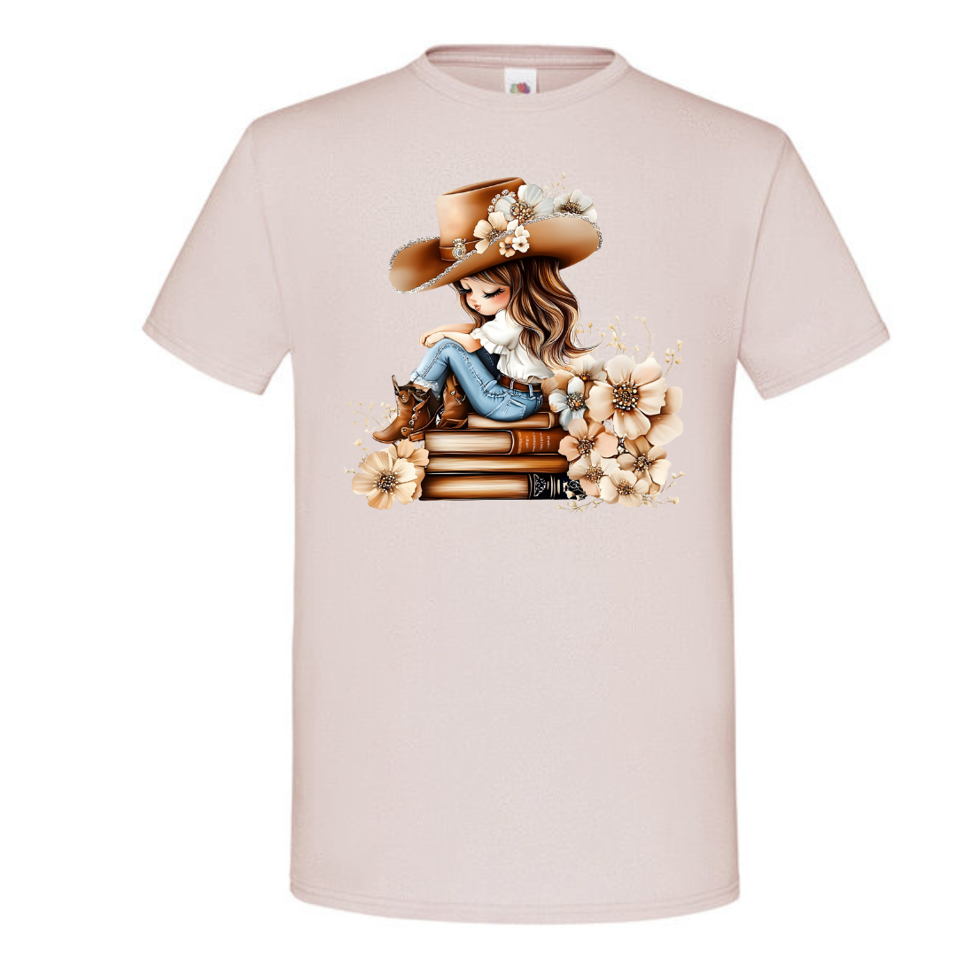 Bookish Floral Cowgirl Standard Tee - lots of colours!