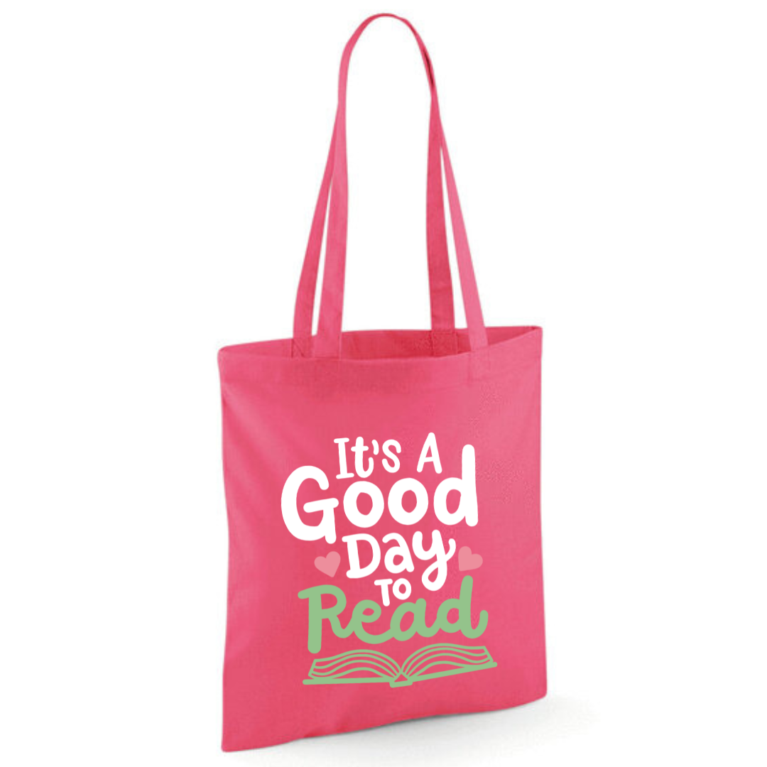 "It's A Good Day to Read" Cotton Tote Shopper - lots of colours
