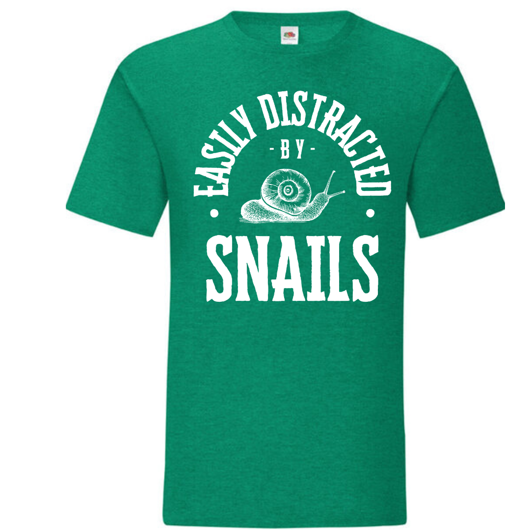 "Easily Distracted by Snails" Standard Tee - lots of colours!