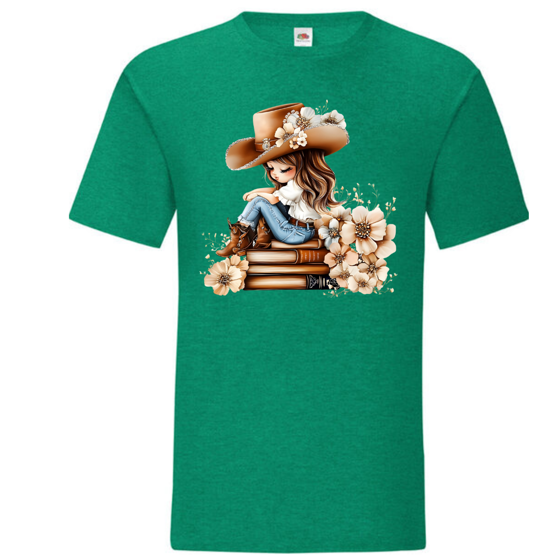 Bookish Floral Cowgirl Standard Tee - lots of colours!