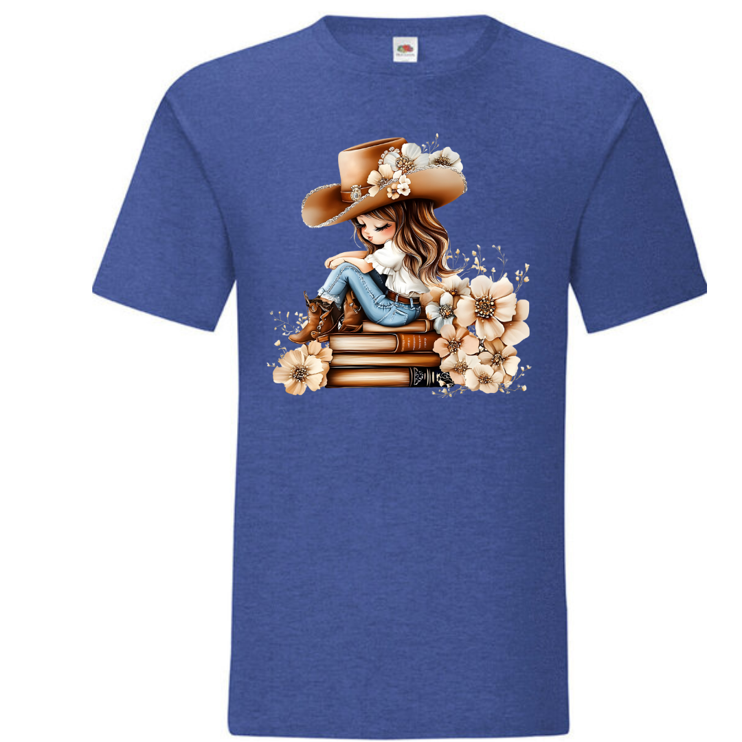 Bookish Floral Cowgirl Standard Tee - lots of colours!