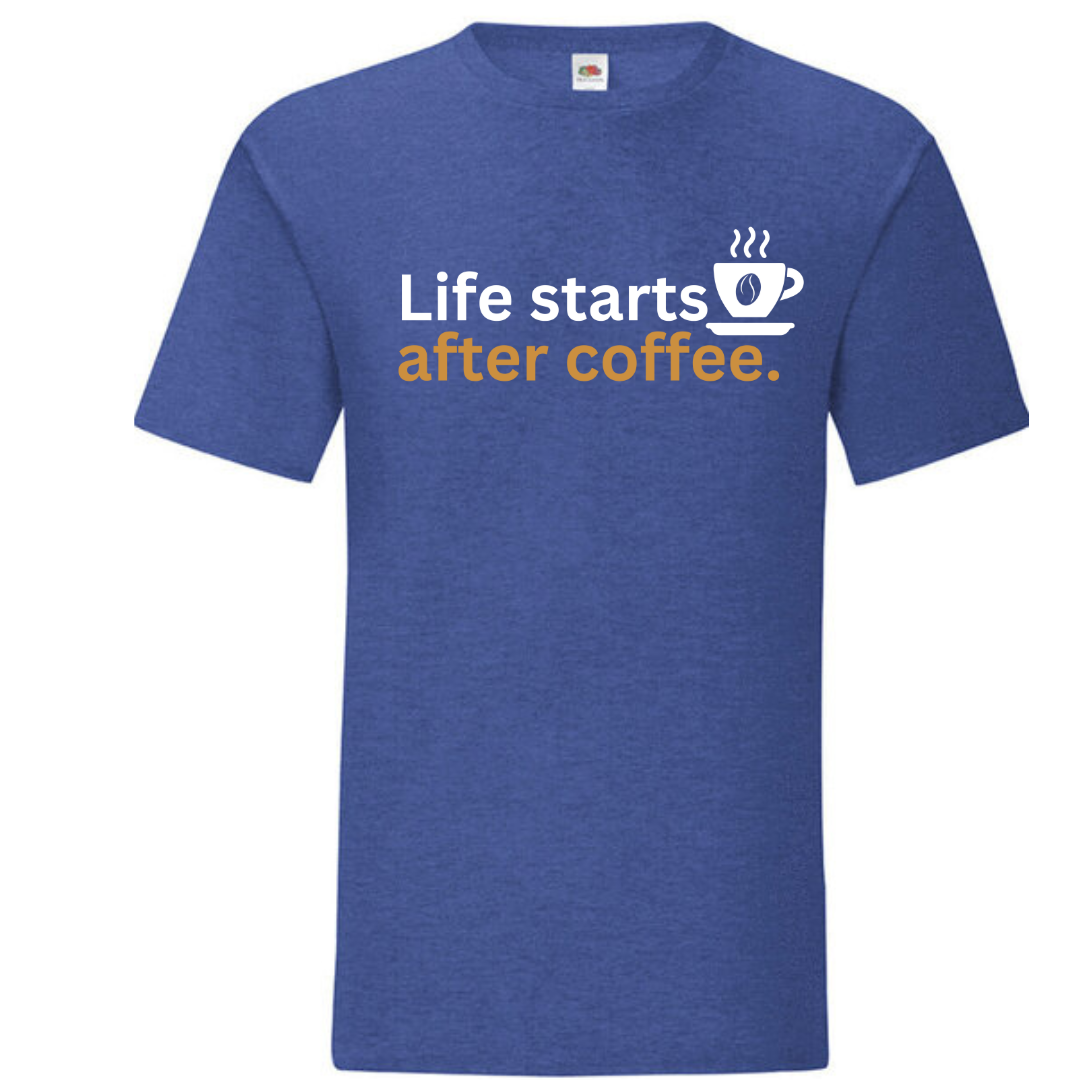 "Life Starts After Coffee" Standard Tee - lots of colours!
