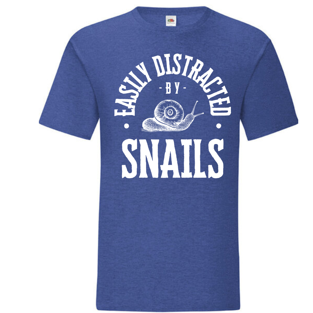 "Easily Distracted by Snails" Standard Tee - lots of colours!