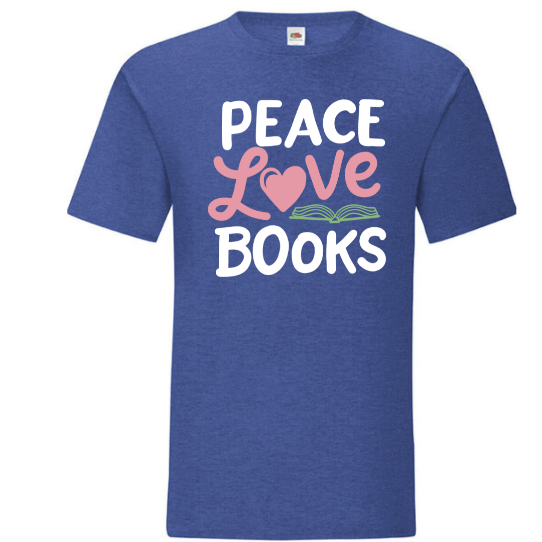 "Peace Love Books" Standard Tee - lots of colours!