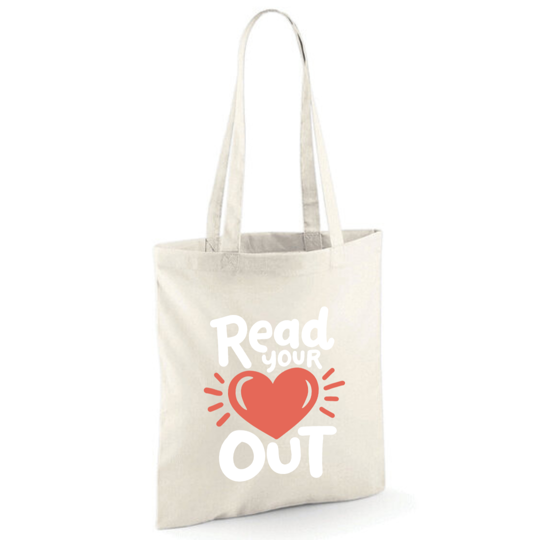 "Read Your Heart Out" Cotton Tote Shopper - lots of colours