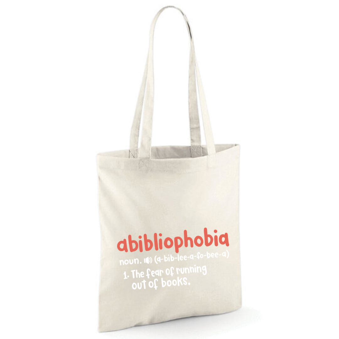 "Abibliophobia" Cotton Tote Shopper - lots of colours