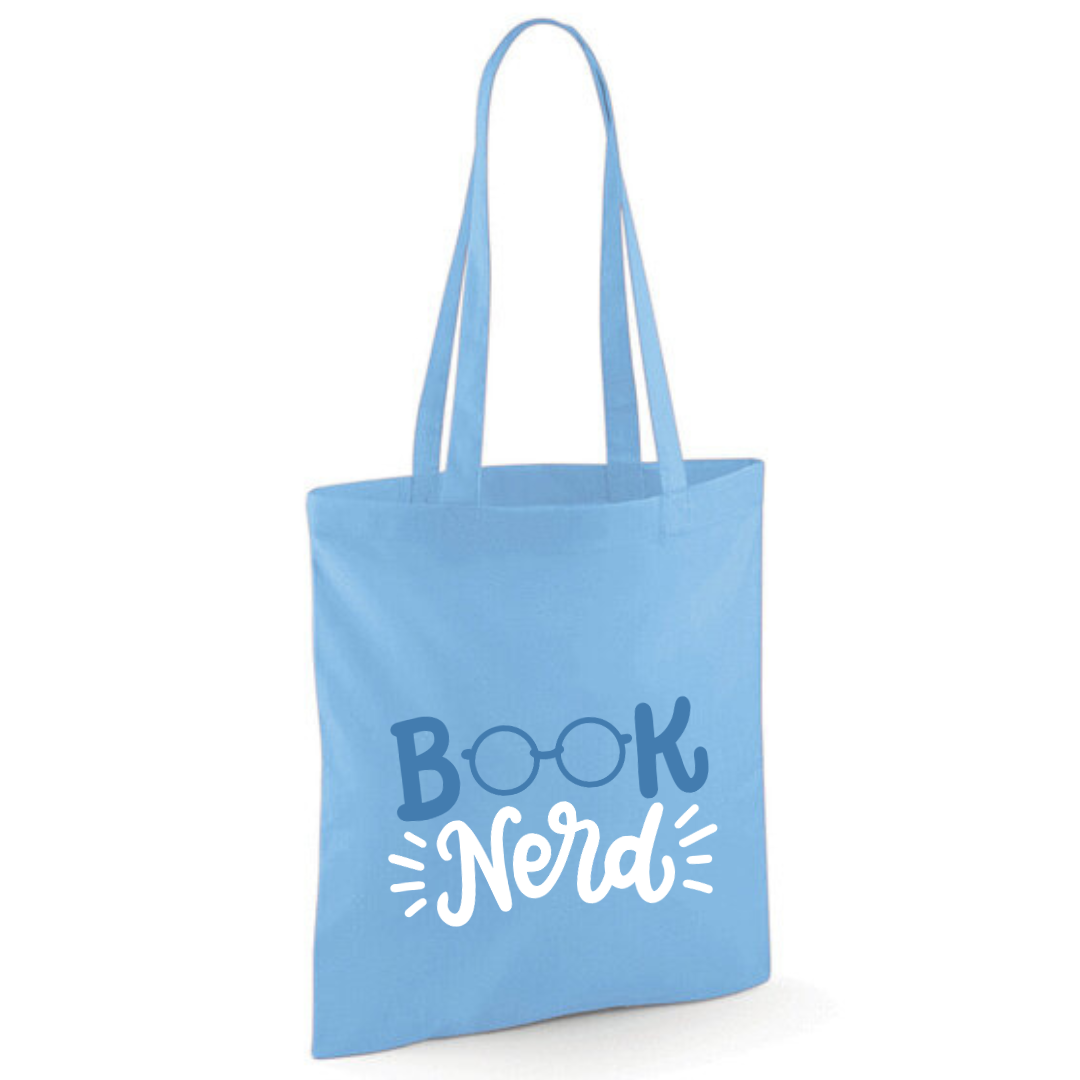 "Book Nerd" Glasses Cotton Tote Shopper - lots of colours