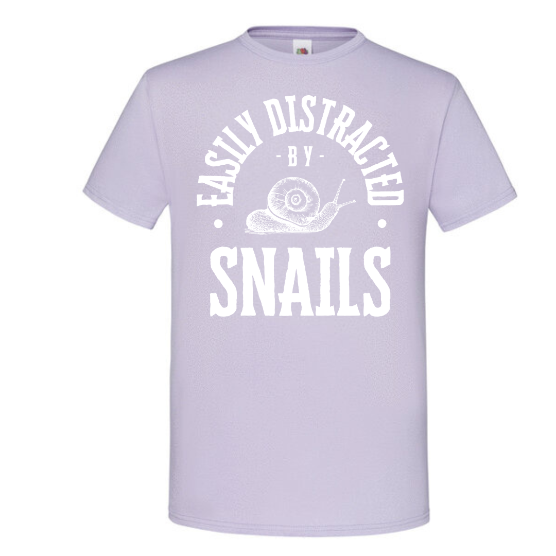 "Easily Distracted by Snails" Standard Tee - lots of colours!