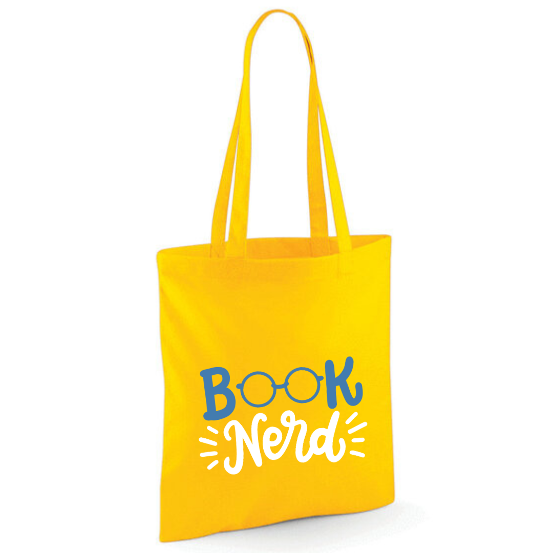 "Book Nerd" Glasses Cotton Tote Shopper - lots of colours