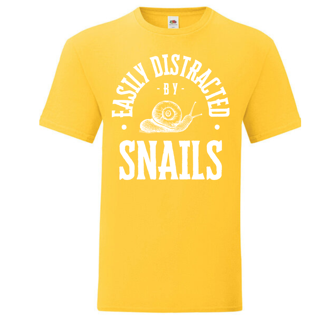 "Easily Distracted by Snails" Standard Tee - lots of colours!