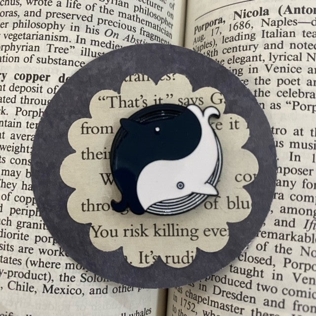 Whale Ying Yang Pin Badge