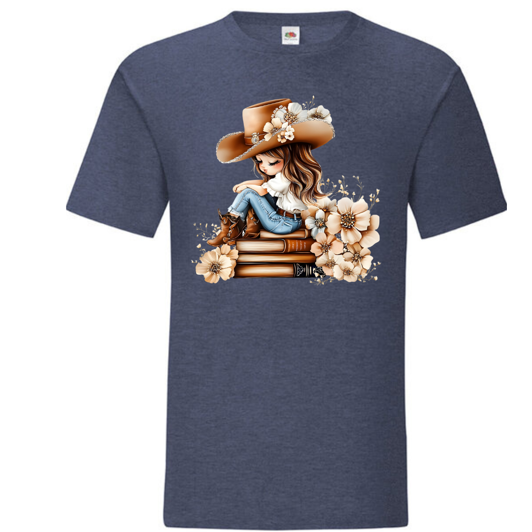 Bookish Floral Cowgirl Standard Tee - lots of colours!