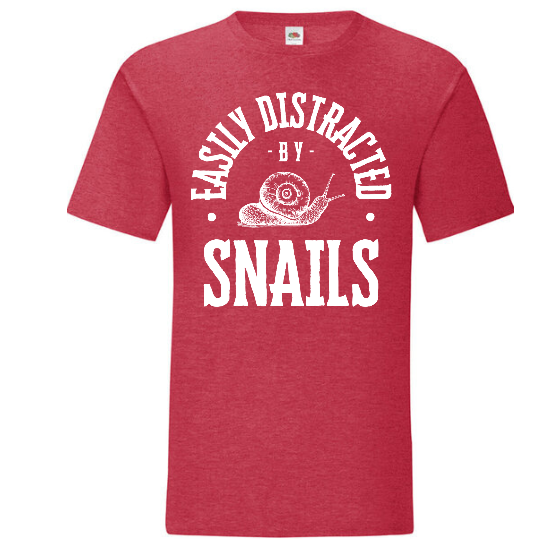 "Easily Distracted by Snails" Standard Tee - lots of colours!
